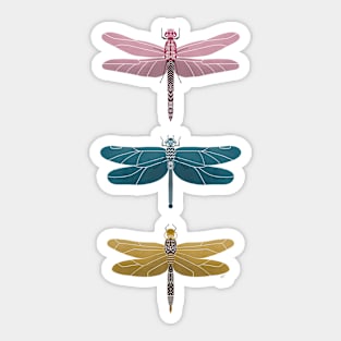 Dragonflies Pattern - Retro Palette Sticker